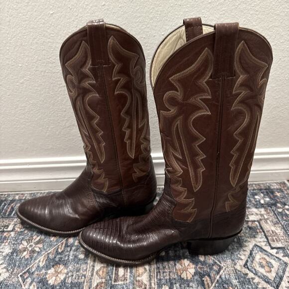 Panhandle Slim handcrafted western men's boots Leather Brown Size 8.5 D - Picture 1 of 9